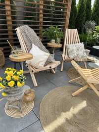 Nowoczesny leżak ogrodowy krzesło drewniane meble do ogrodu styl