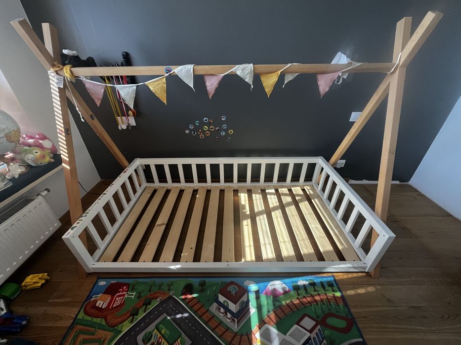 Łóżko dzieciece, tipi, drewniane, 90x180