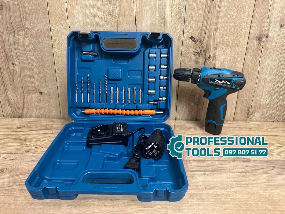 Акумуляторний шурупокрут Makita DF330D Шуруповерт з набором розхідника