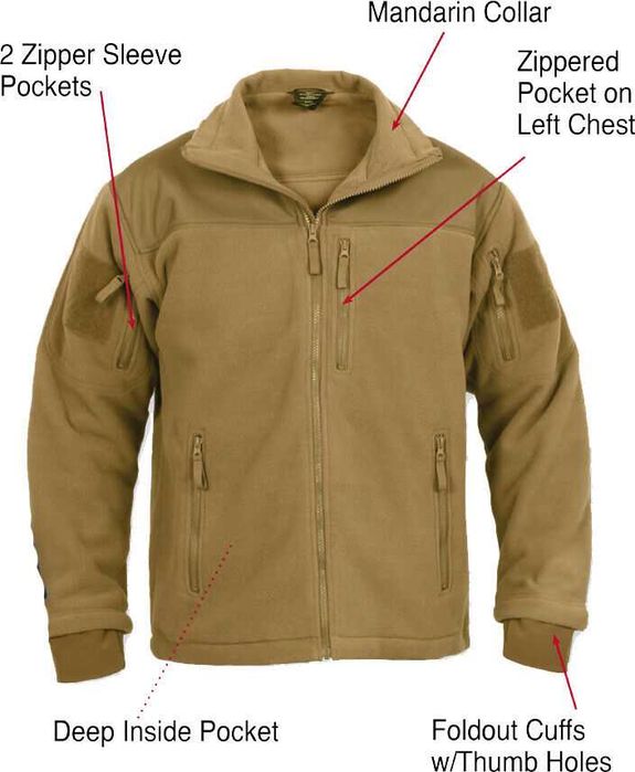 Куртка флисовая тактическая Rothco Spec Ops Tactical Fleece Jacket M/L