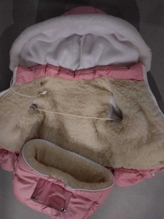 Комбінезон зимовий дитячий 3 в 1, 0_18 місяців. Шапки