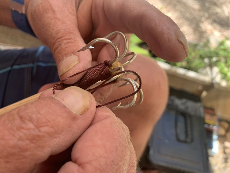 Piteiras artesanais para pesca Polvo ( 8 Anzois )