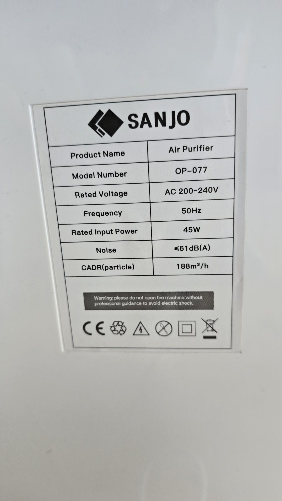 jak NOWY, wartość 570 zł, Oczyszczacz Jonizator powietrza Sanjo OP-77