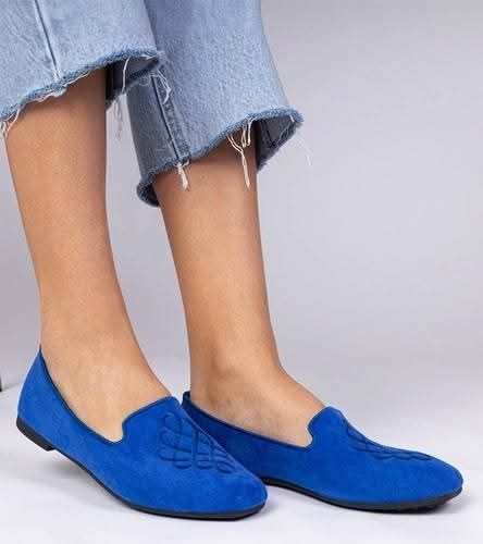 Baleriny damskie z haftem