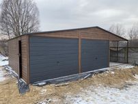 Garaż z wiatką 9mx6m blacha drewnopodobna profil konstrukcja Lubelskie