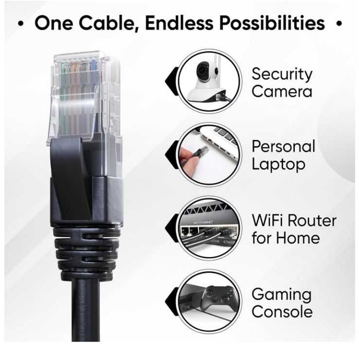 Kabel sieciowy Ethernet Cat6 RJ45 Mr. Tronic 30m kolor izolacji czarny