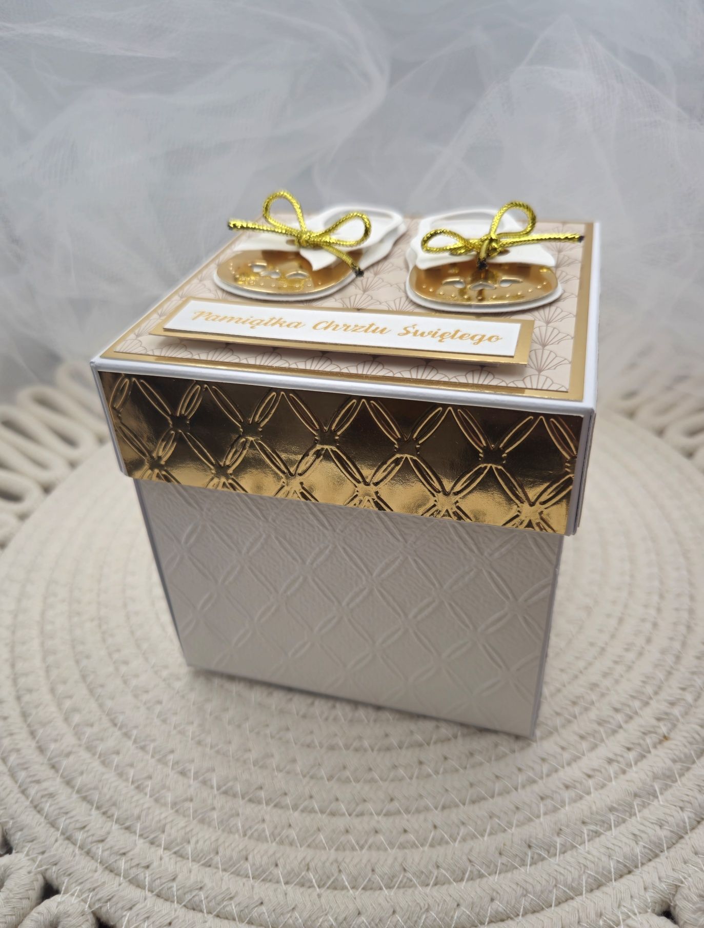 Exploding box Pamiątka Chrzest Święty dziewczynki/chłopca prezent