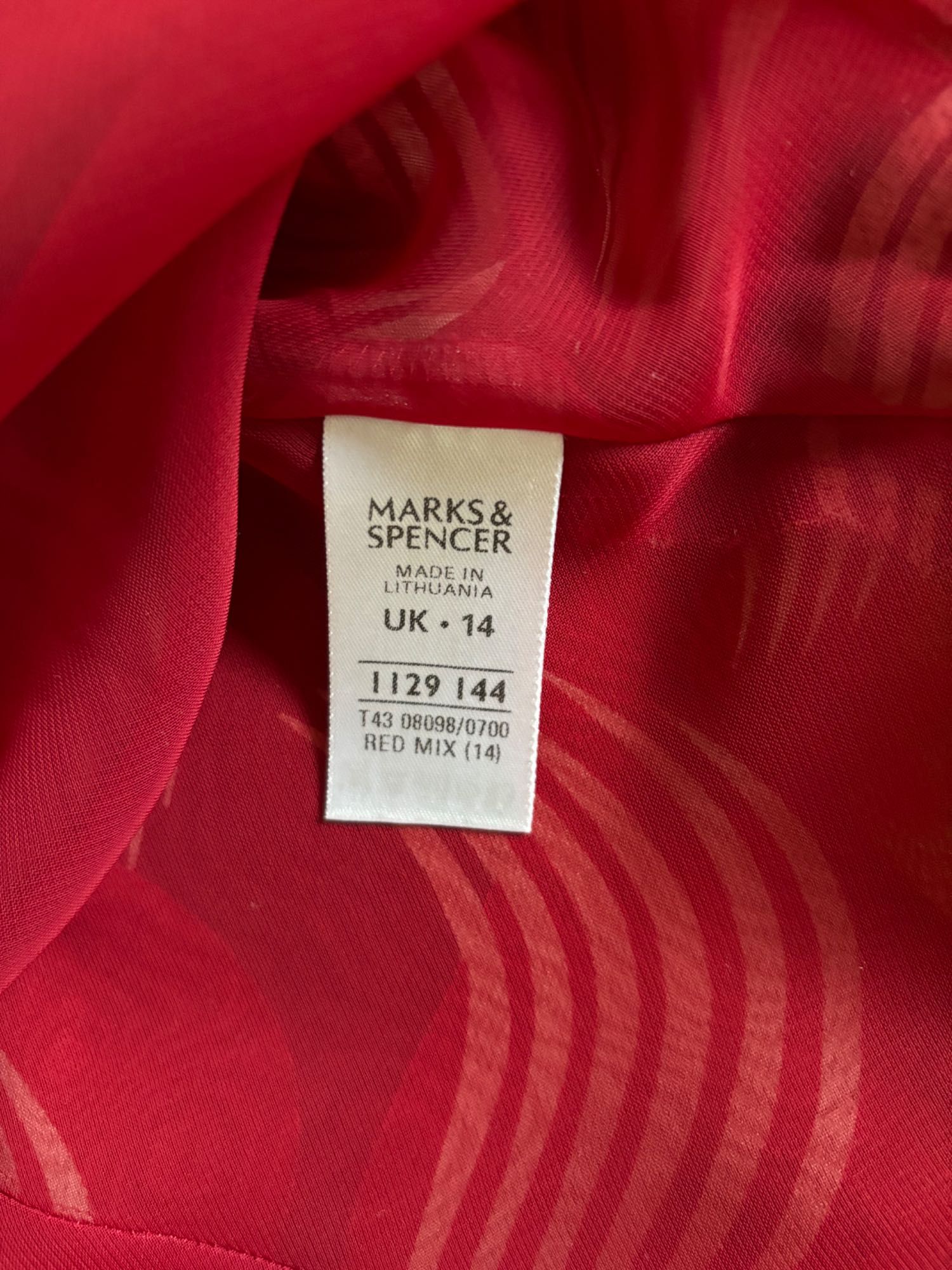Top Marks & Spencer czerwono - bordowy z kokardą rozmiar 12/ 14 (40)