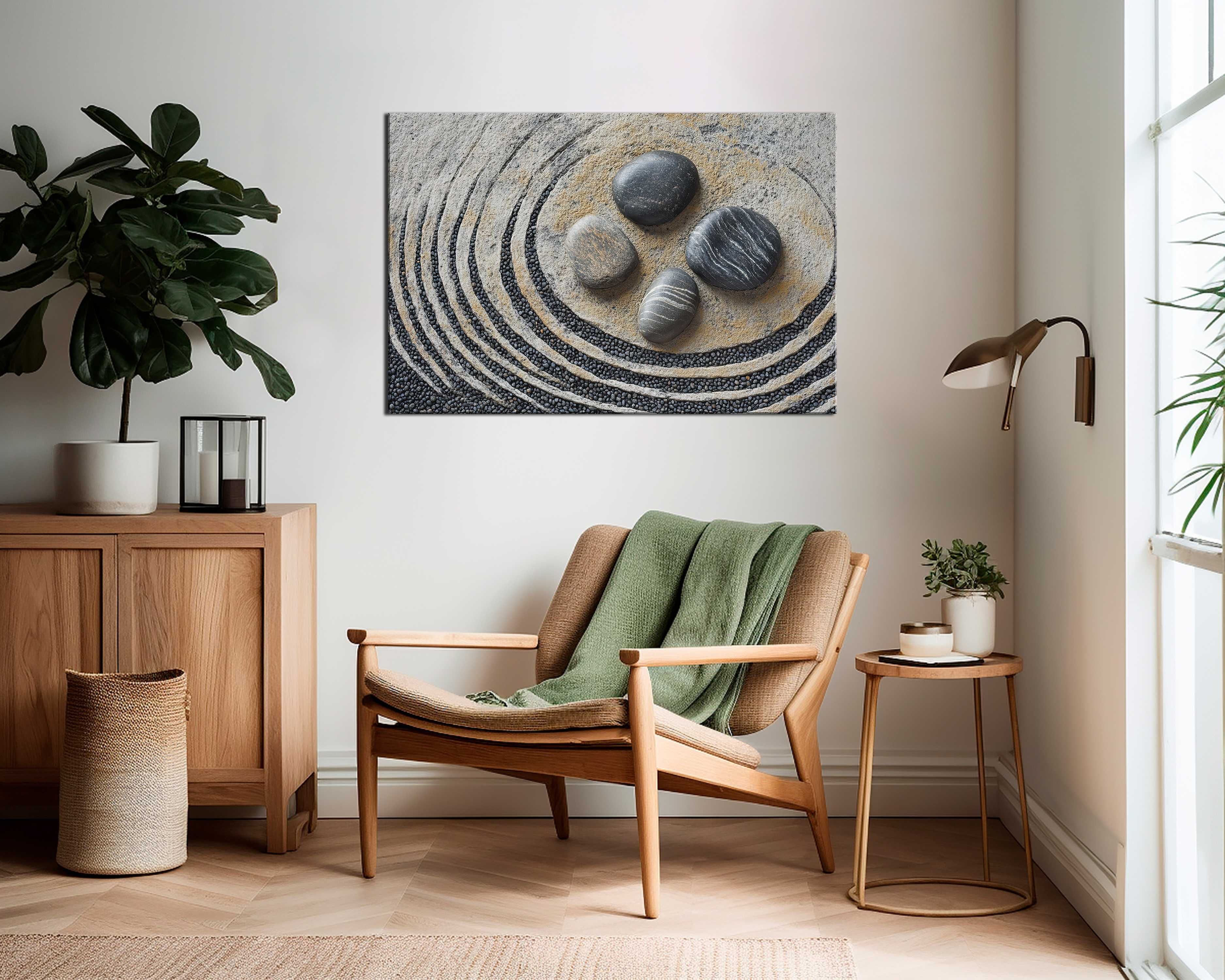 Kręgi Spokoju | Obraz na płótnie premium 150x100 cm | Wabi Sabi 5