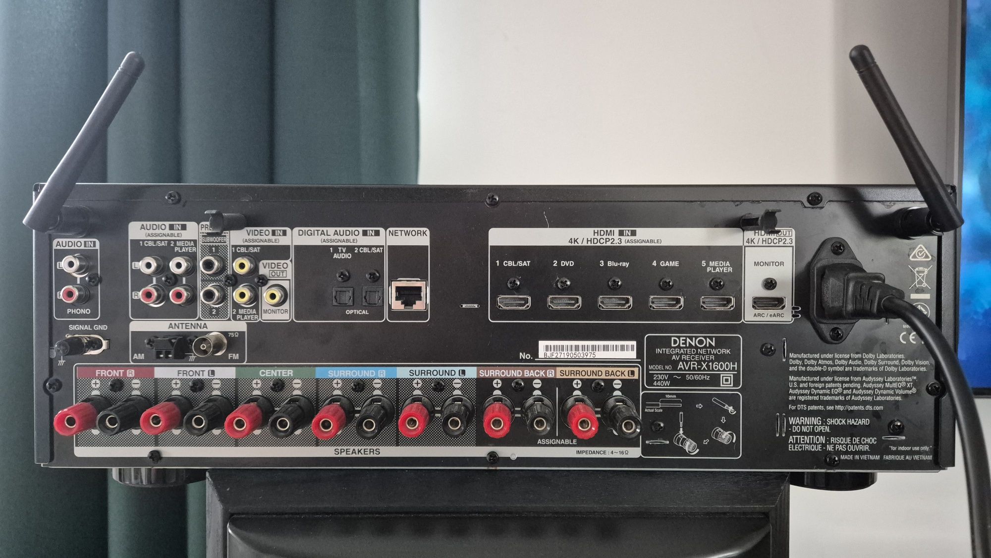 Wzmacniacz amplituner Denon Avr-X1600h 7.2