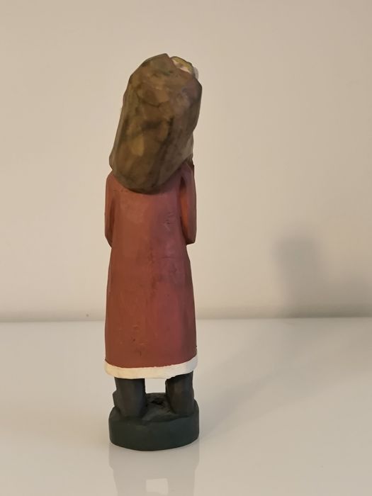 Rzeźba ludowa drewniana Sygnowana Stanisław Suska Święty Mikołaj