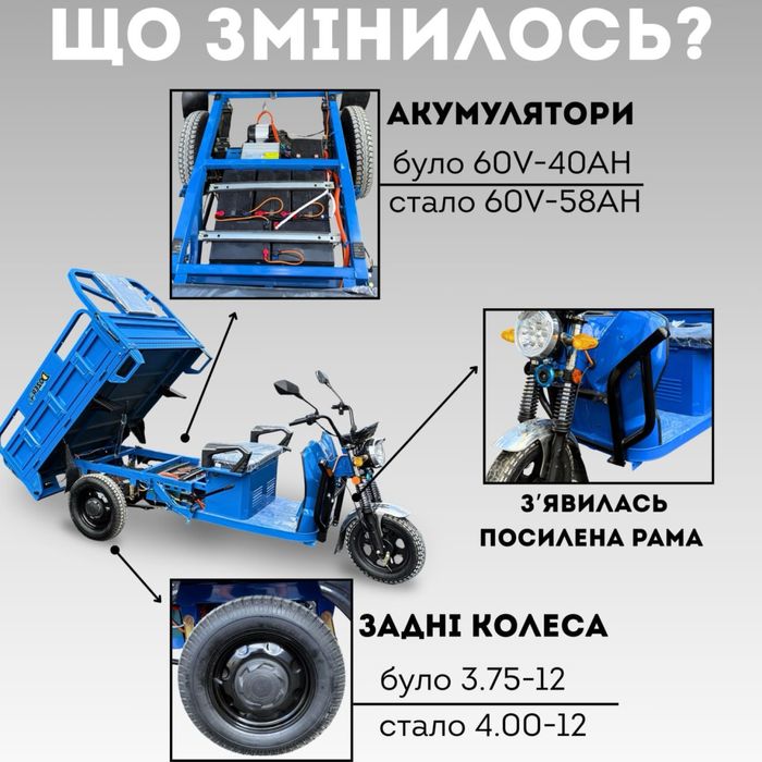 Електричний трицикл муравей Dozer model 2