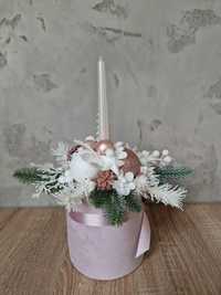 Świąteczny flowerbox różowy