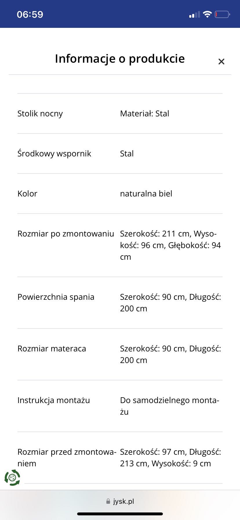 Łóżko Ringe 90x200