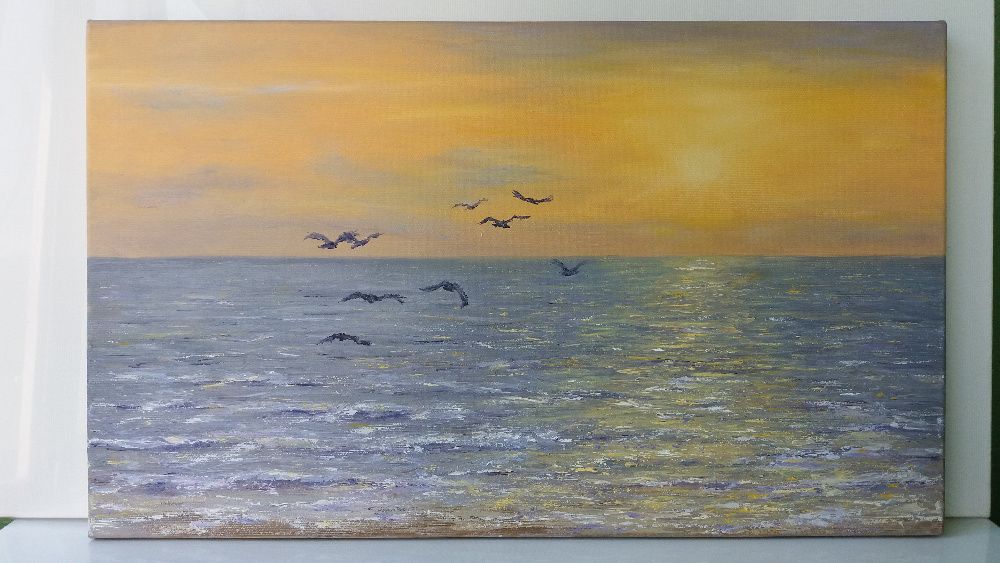 Картина олія ручна робота "Захід сонця" (ціна договірна)