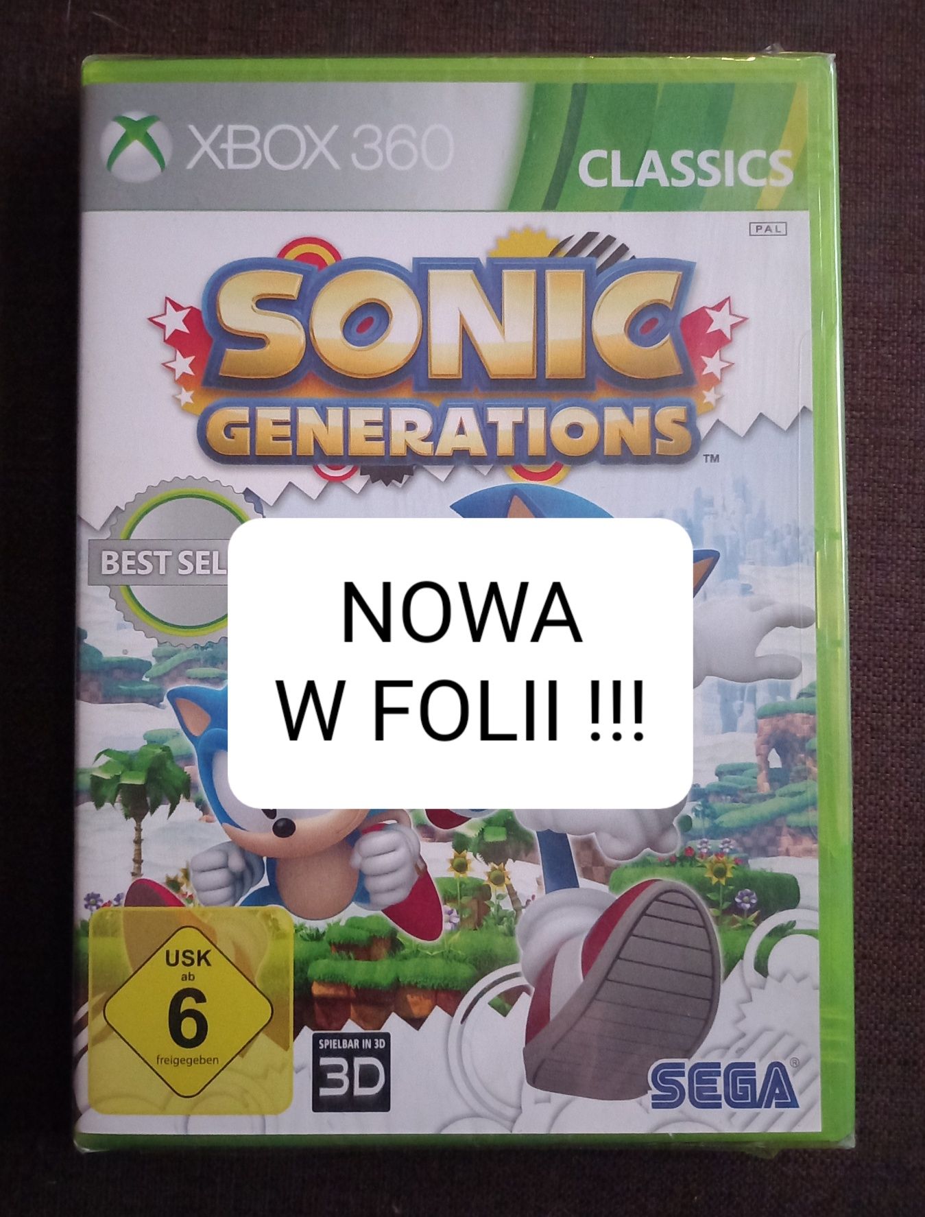 NOWA gra Sonic Generations na konsolę xbox 360 SEGA