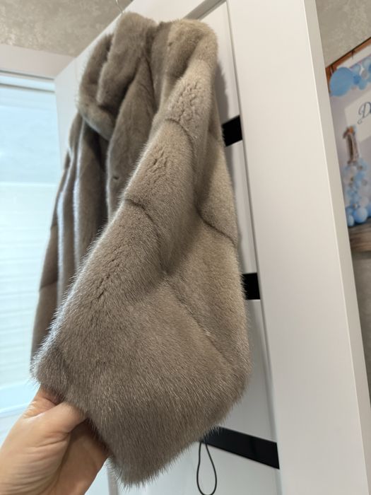 Норкова шуба шубка люкс якість сіра