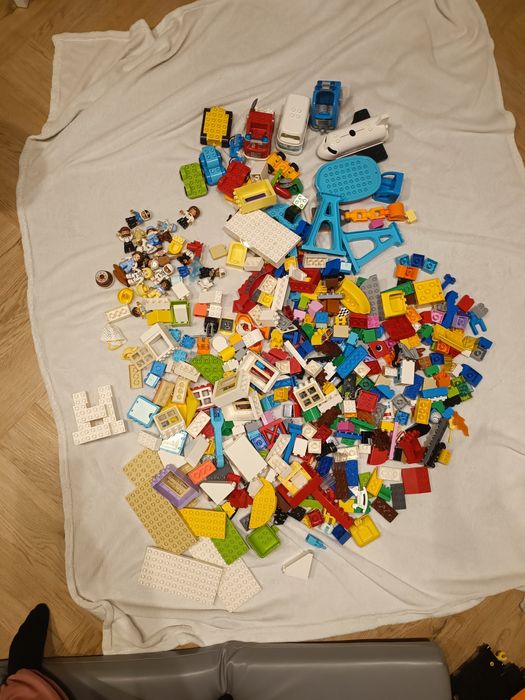 Lego Duplo mix domek, pojazdy, ludziki, zwierzęta