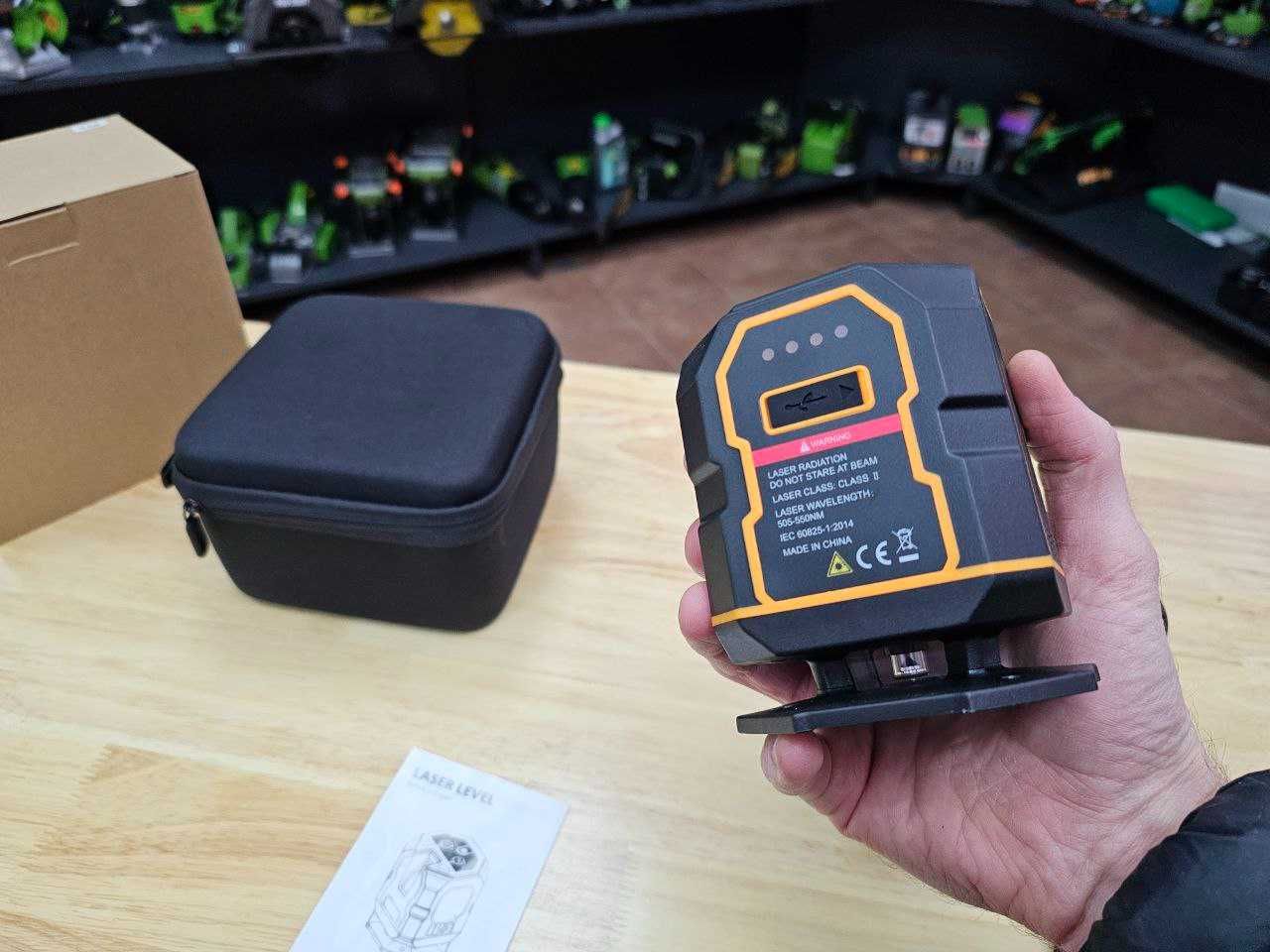 Лазерний Нівелір Profi 360° Laser На Акумуляторі Чітка лінія Зел. луч
