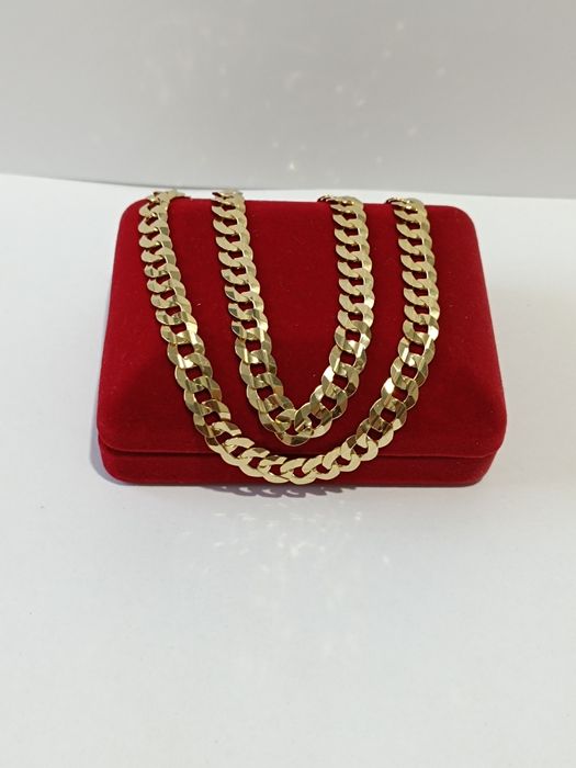 Złoty łańcuszek splot Pancerka dł.55cm, złoto próby 585