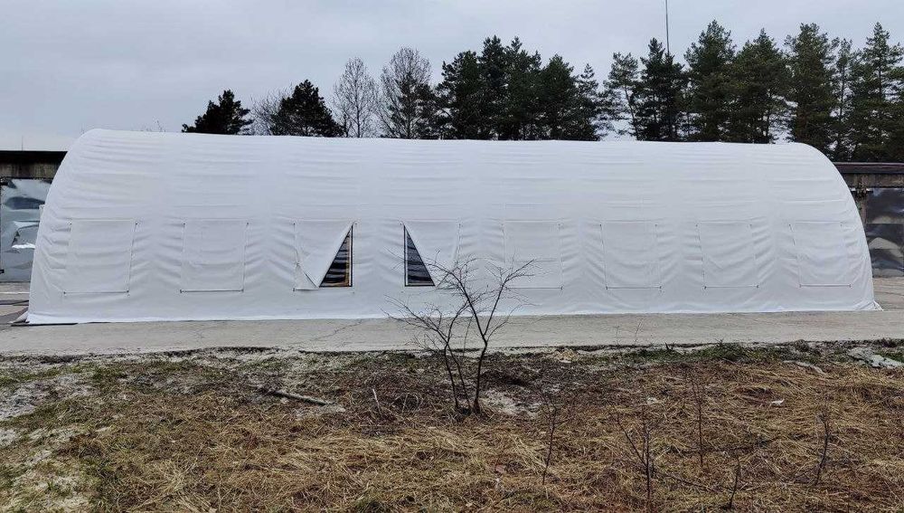 Тентовий арочний намет 16*8*4 метри, ангар, теплиця, склад