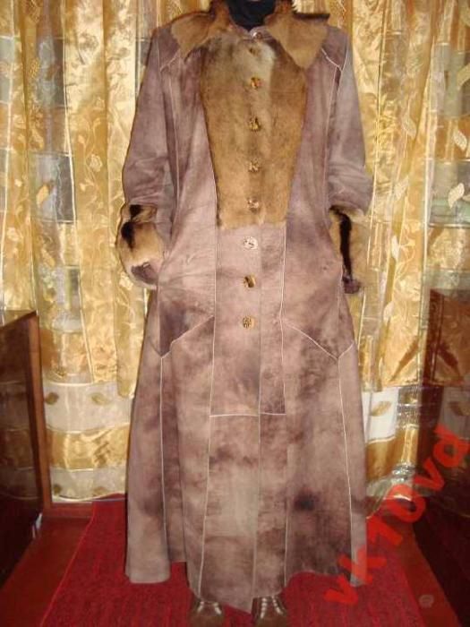 Женский кожаный натуральный плащ-пальто max mara