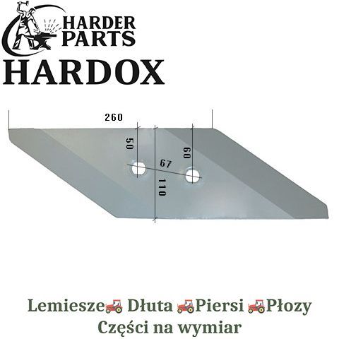 Dłuto Rumptstad HARDOX 18135/L części do pługa 2X lepsze niż Borowe