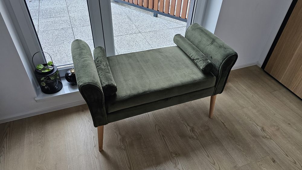 Siedzisko z pojemnikiem zielone - jak nowe