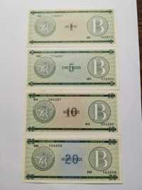 Banknoty - CUBA - 1, 5, 10, 20 Pesos "B" - Zestaw 4 szt.