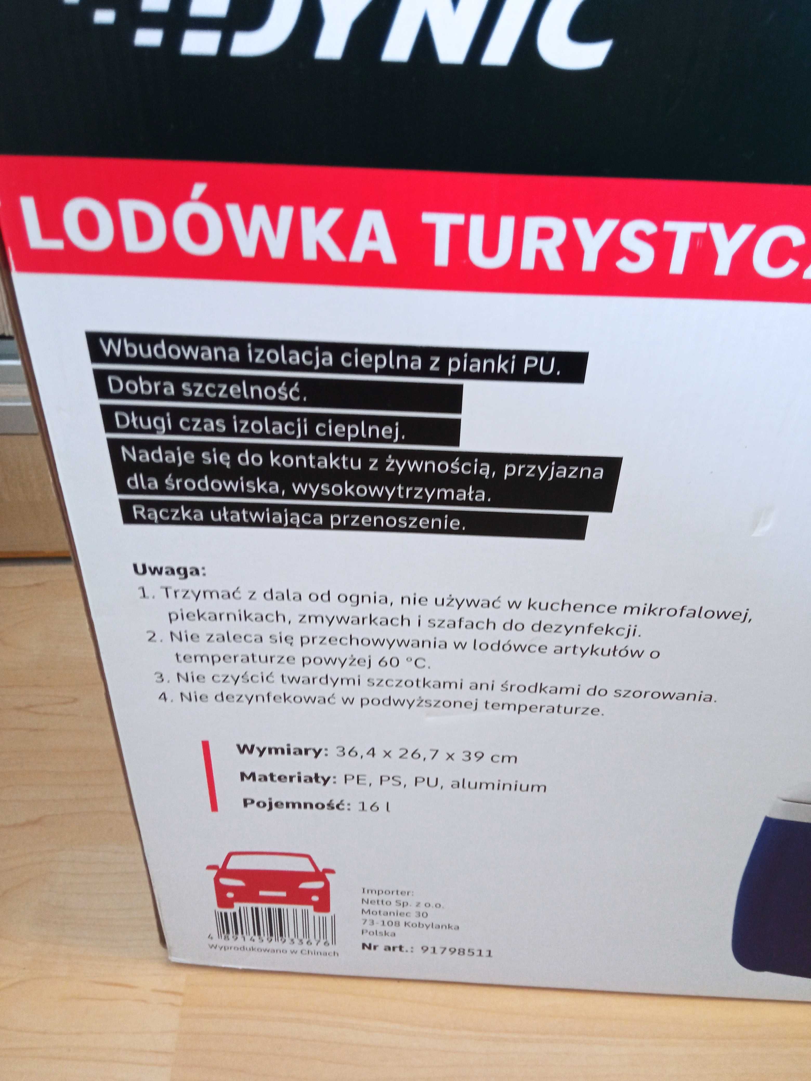 Lodówka turystyczna dynic na kółkach z rączką 16 l
