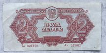 Banknot Polska Seria Lubelska 2 Złote 1944 Ax II- XF/EF- Obowiązkowym