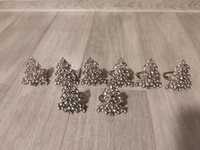 Serwetniki świąteczne srebrne z "brylancikami" Święta Boże Narodzenie