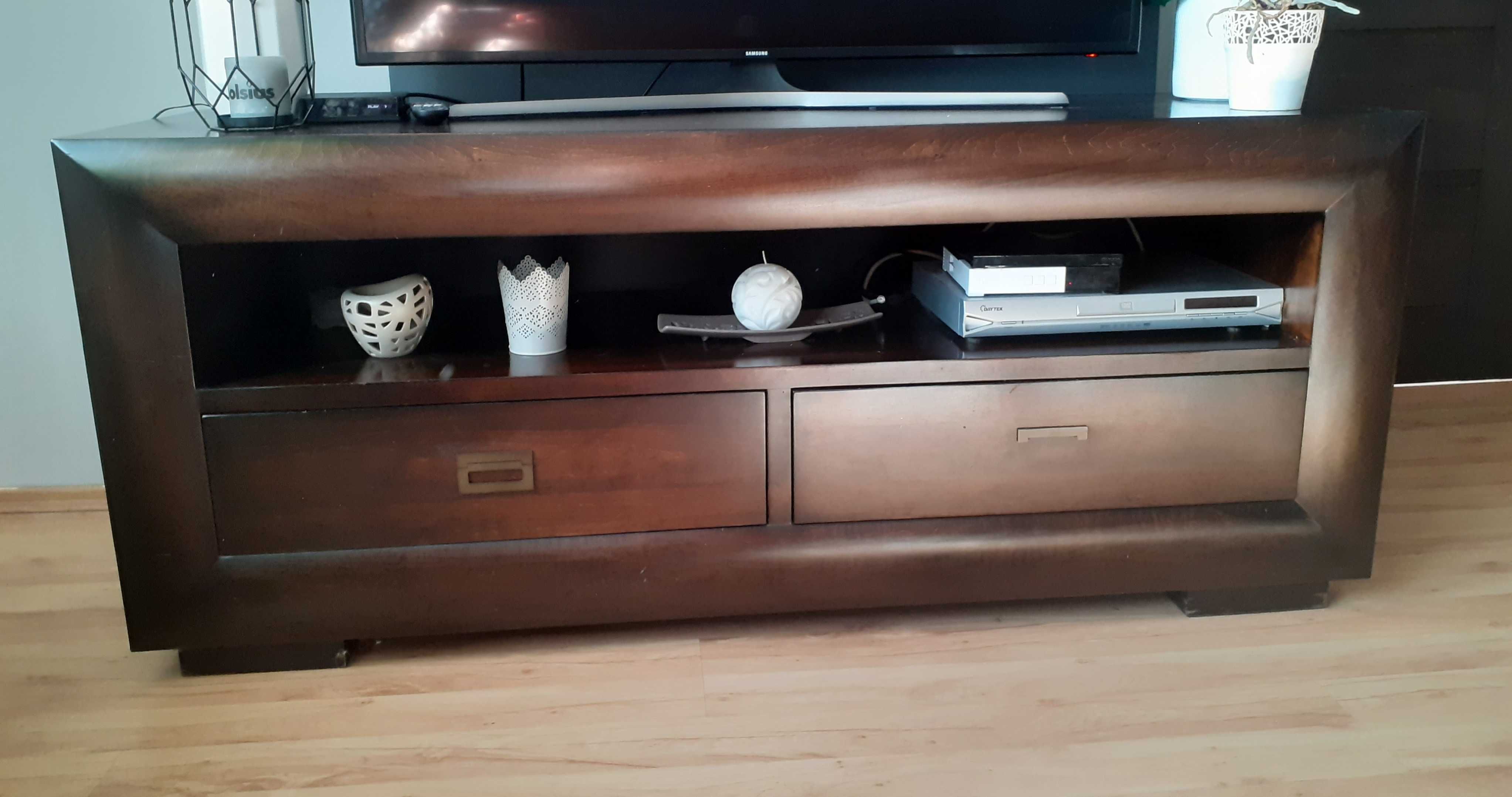 Drewniana komoda + stolik pod rtv + ława drewniana