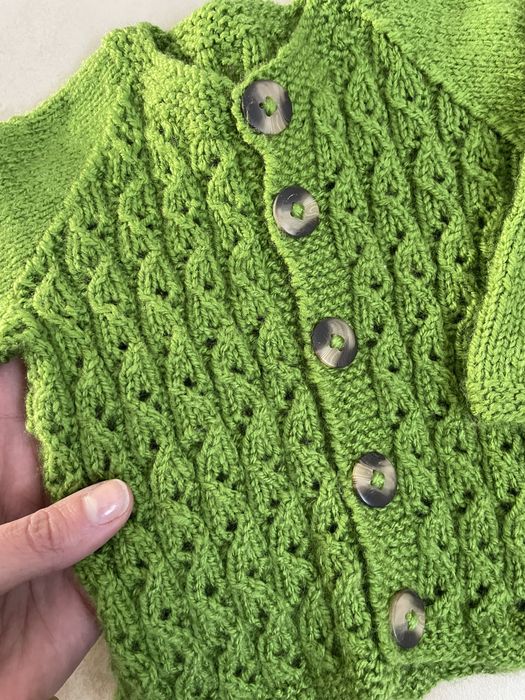 100% wełna Wool ręcznie dziergany sweterek unisex