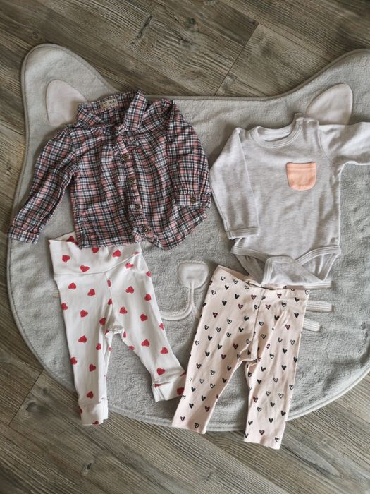 2 pary legginsów h&m, koszula next i body