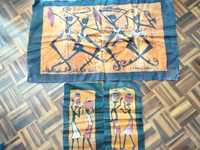 3 Telas/quadros Angolanos pintados à mão