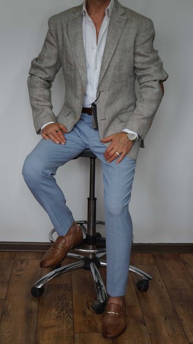Marynarka Nowa Massimo Dutti Rozmiar 54 185/108 Kolor Brąz z Szarym
