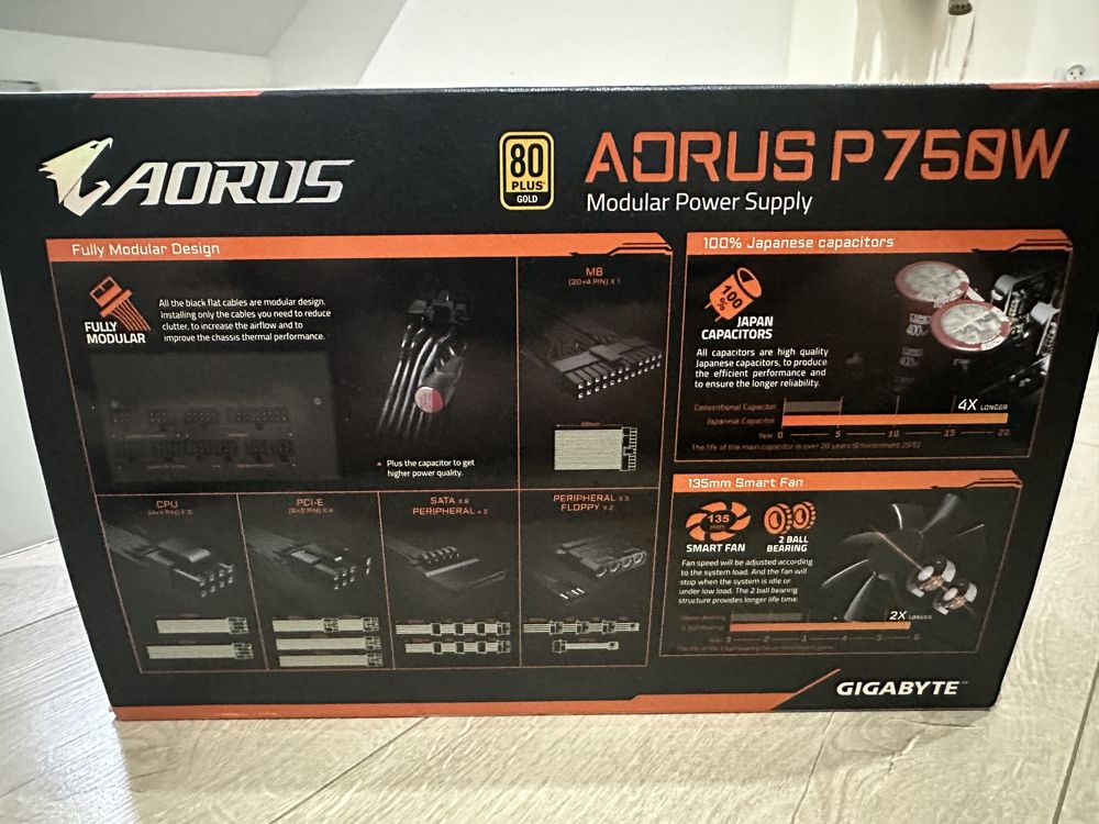 Zasilacz ATX Gigabyte Aours P750W 750W