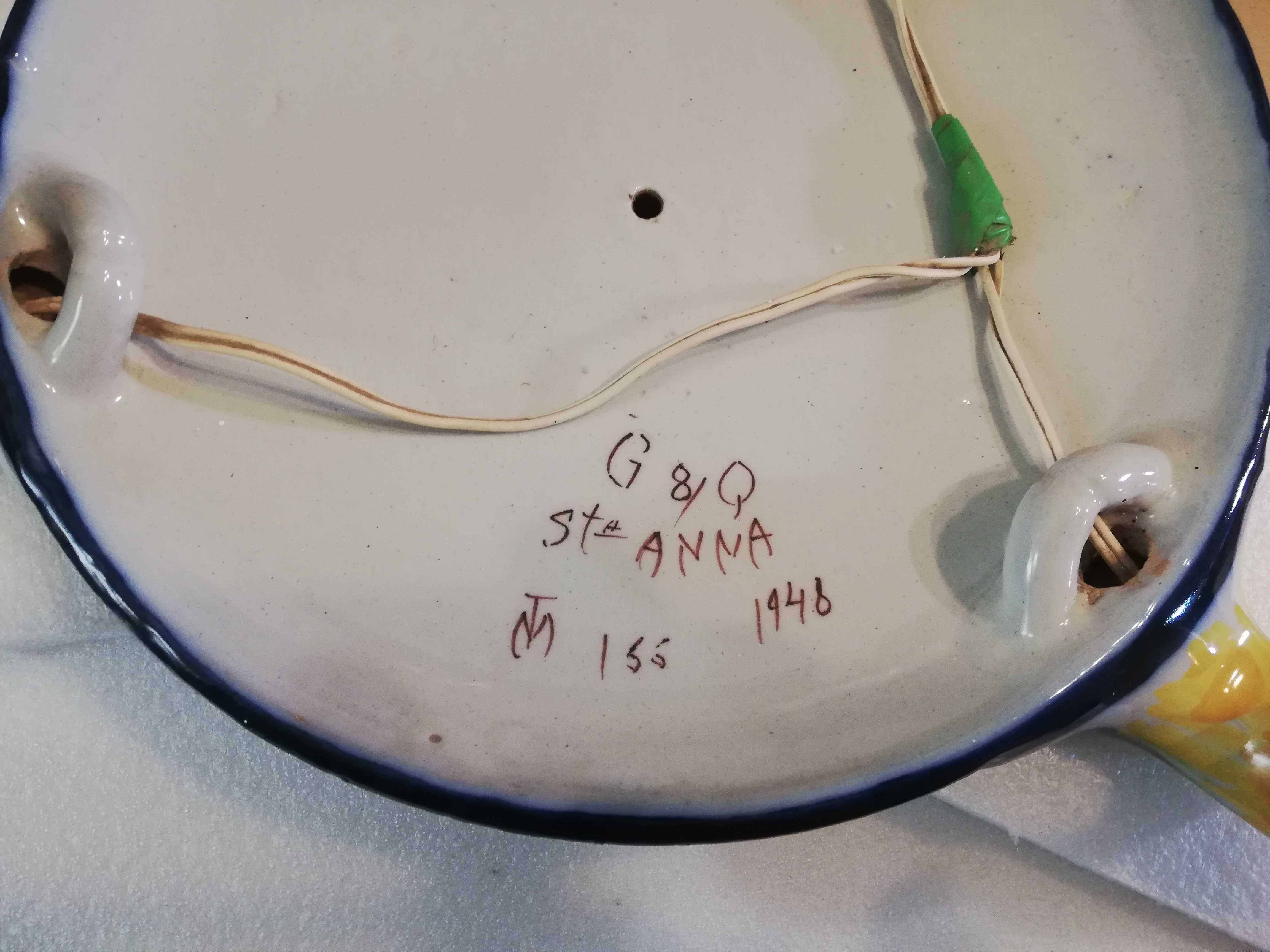 Candeeiro de tecto em ceramica da fábrica Sant'Anna.1948