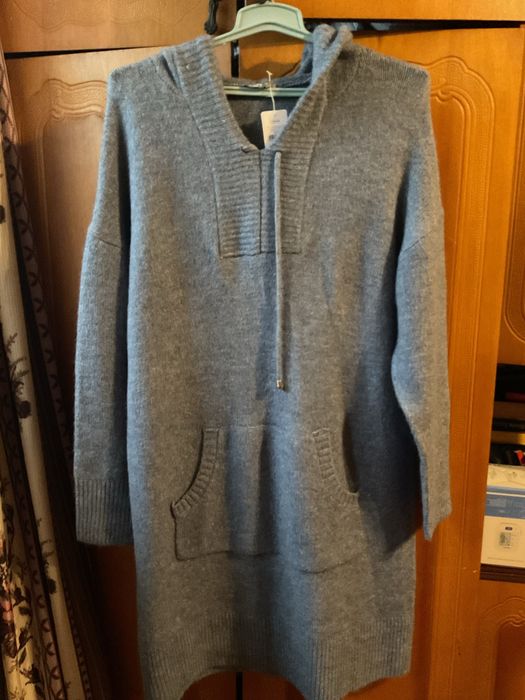 Нове в’ язане плаття великого розмiру платье- туника большого размера