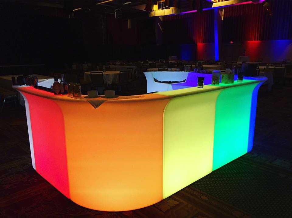Balcões led com iluminação