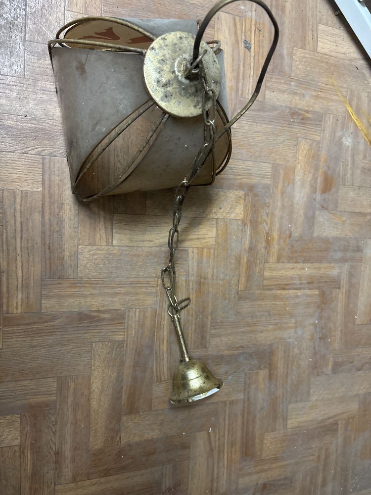 Candeiro latao e vidro