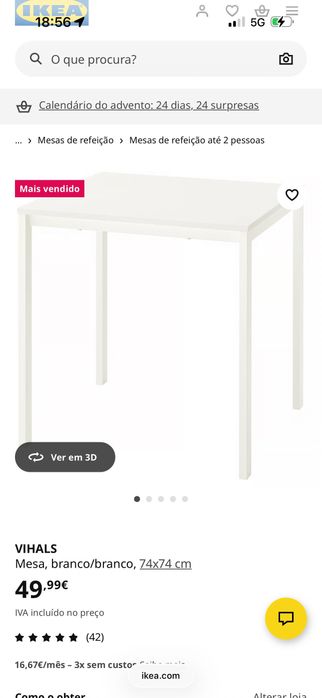 Mesa 4 lugares Ikea ÓTIMO estado