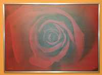 Obraz róża wcsrebrnej ramie stan idealny ,duży
