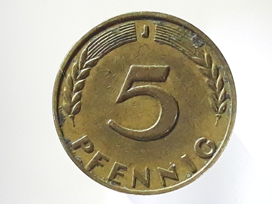 Stare monety. Moneta 5 pfennig / fenigów Niemcy roczniki 1950 do 1993