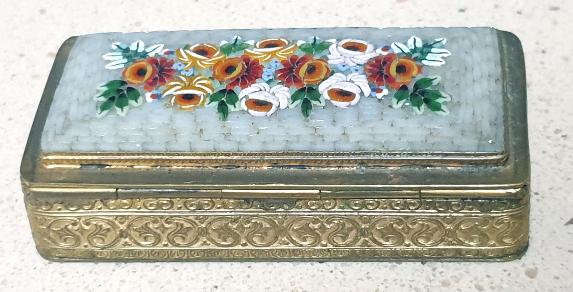 Lindissima antiga caixa italiana Millefiori / Micromosaíco