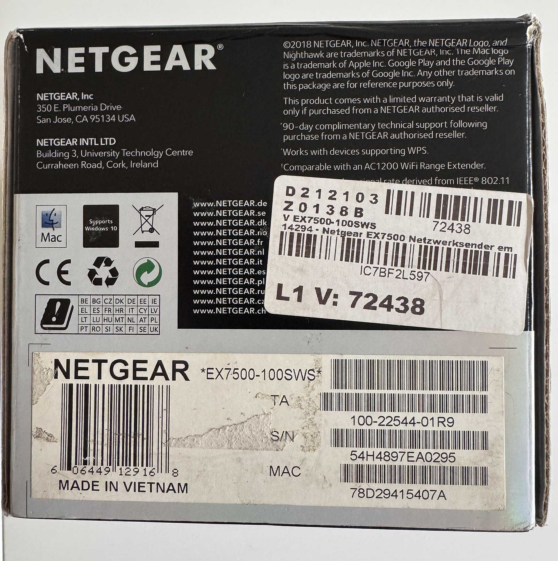 Wzmacniacz NETGEAR EX7500  AC2200 Tri-Band WiFi Mesh