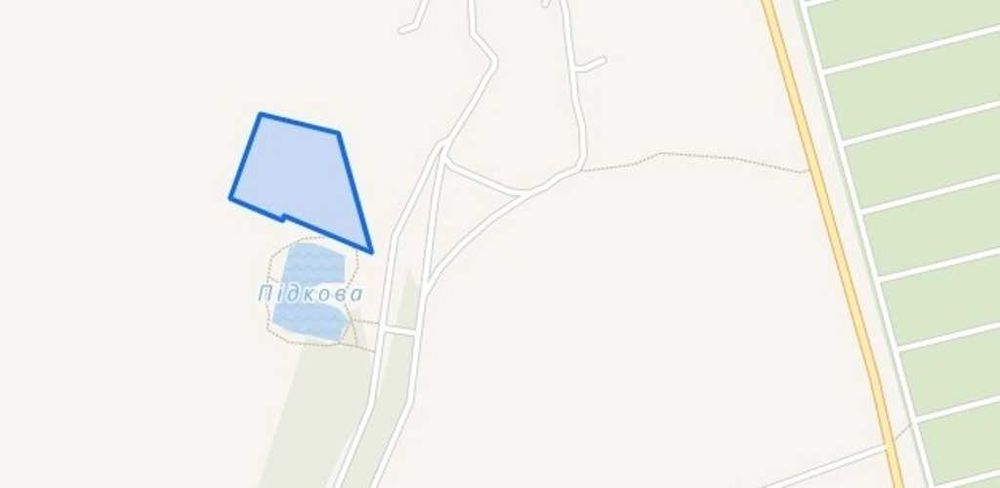 Рожни, ділянка 1га під лісом з виходом до озера