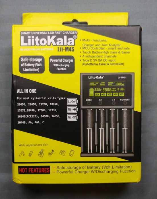 Зарядний пристрій Liitokala Lii-M4S АА ААА 18650 21700 Li-ion Ni-MH Ni