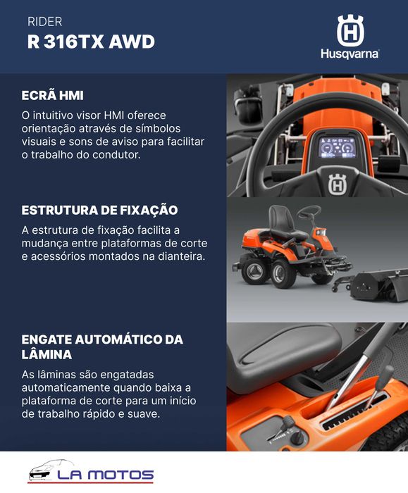 Rider corta relvas R316TX AWD